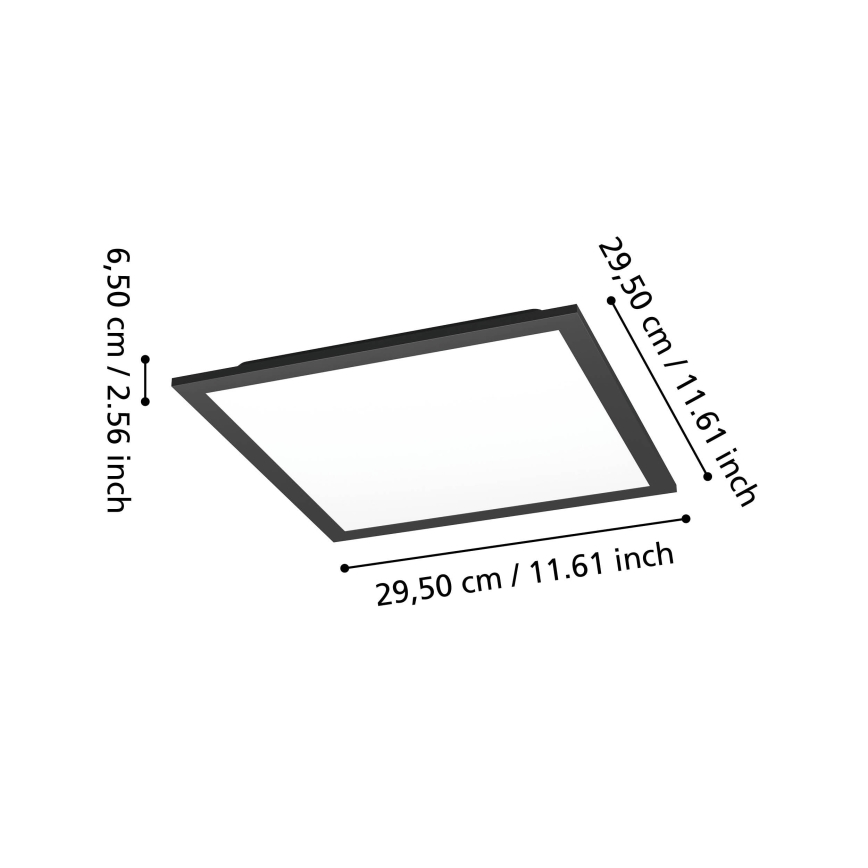 Eglo - LED RGBW dimmbare Deckenleuchte LED/14W/230V 2700-6500K 30x30 cm schwarz