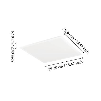 Eglo - LED RGBW dimmbare Deckenleuchte LED/19W/230V 2700-6500K 40x40 cm weiß