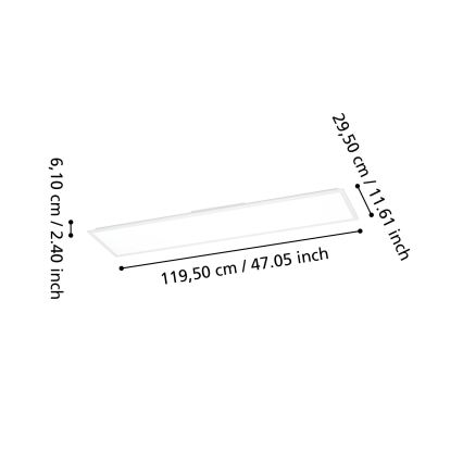 Eglo - LED RGBW dimmbares Aufbaupanel LED/34W/230V 2700-6500K 120x30 cm weiß