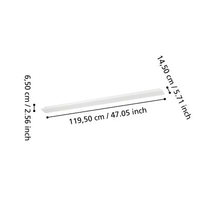 Eglo - RGBW-LED, dimmbares Aufputzpanel/28W/230V 2700-6500K 120x15 cm weiß