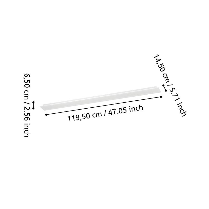 Eglo - RGBW-LED, dimmbares Aufputzpanel/28W/230V 2700-6500K 120x15 cm weiß