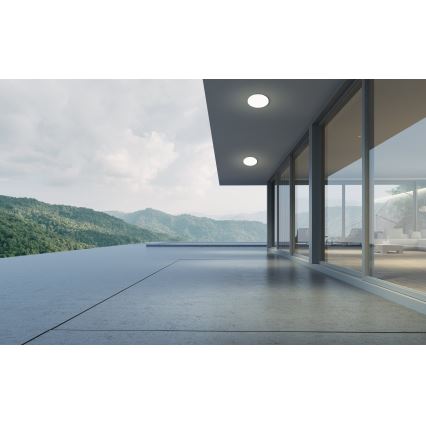 Eglo - LED-Badezimmer-Deckenleuchte mit Bewegungs- und Dämmerungssensor LED/18W/230V Ø 31 cm IP54 weiß