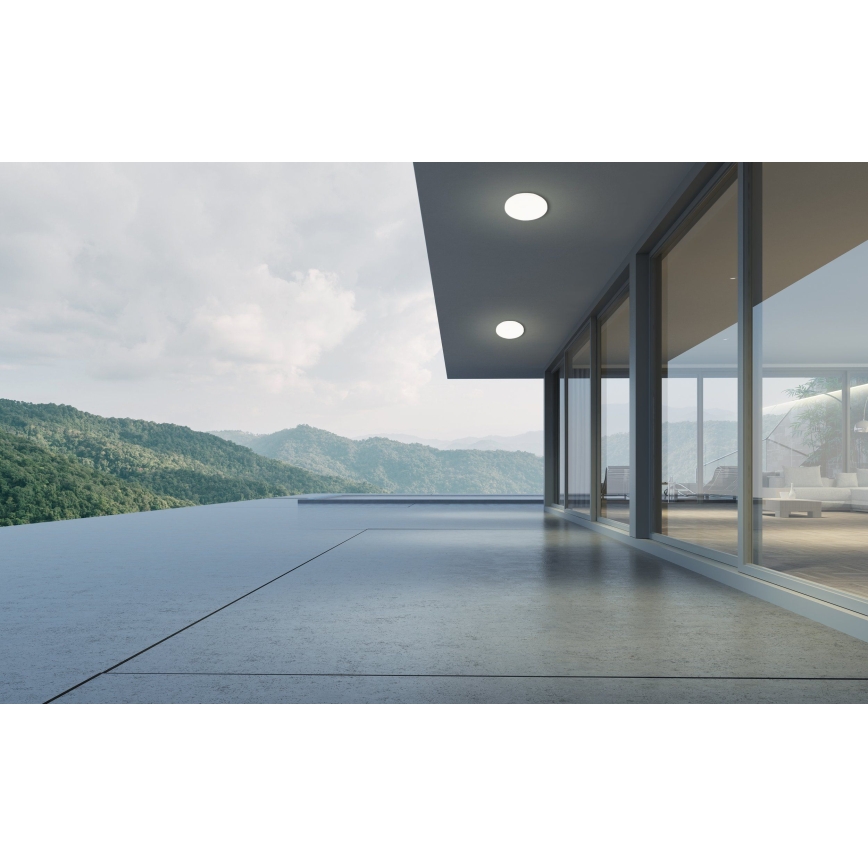 Eglo - LED-Badezimmer-Deckenleuchte mit Bewegungs- und Dämmerungssensor LED/18W/230V Ø 31 cm IP54 weiß