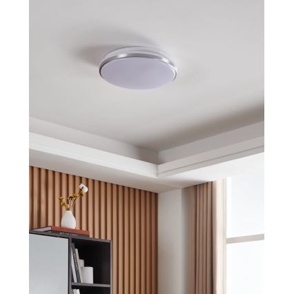 Eglo - LED Badezimmer-Deckenleuchte LED/18W/230V 3000/4000/6500K Ø 34 cm IP54 mattchrom
