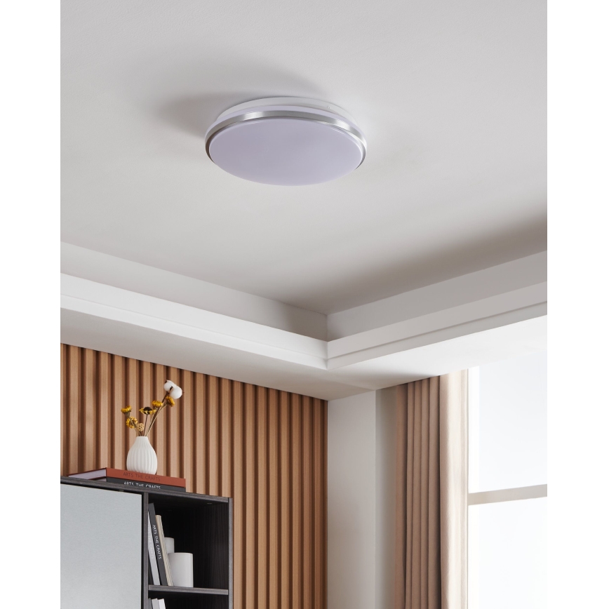Eglo - LED Badezimmer-Deckenleuchte LED/18W/230V 3000/4000/6500K Ø 34 cm IP54 mattchrom