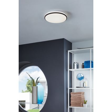 Eglo - LED-Badezimmer-Deckenleuchte, 18 W, 230 V, 3000/4000/6500 K, Ø 34 cm, IP54, schwarz