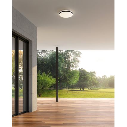 Eglo - LED-Badezimmer-Deckenleuchte, 18 W, 230 V, 3000/4000/6500 K, Ø 34 cm, IP54, schwarz