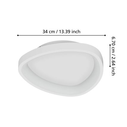 Eglo - Dimmbare LED-Deckenleuchte LED/12W/230V 2700-6500K weiß + Fernbedienung