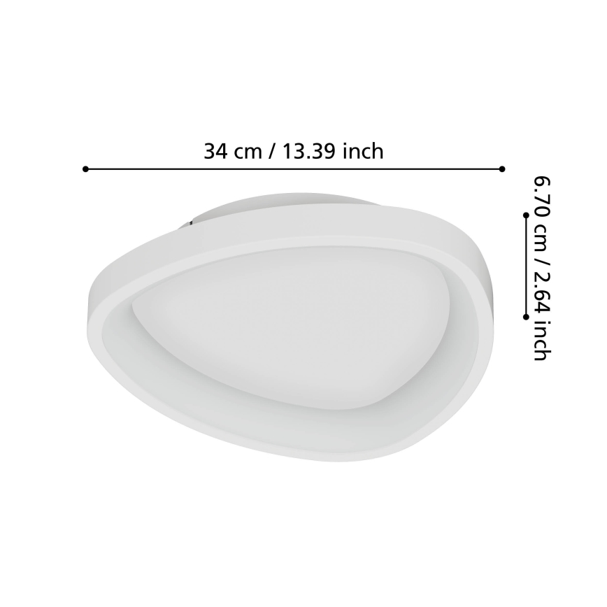 Eglo - Dimmbare LED-Deckenleuchte LED/12W/230V 2700-6500K weiß + Fernbedienung