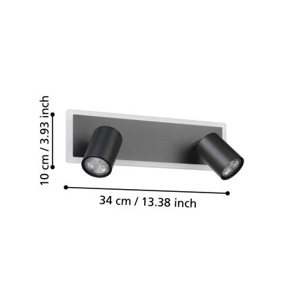 Eglo - LED-Einbaustrahler LED/12W/230V schwarz