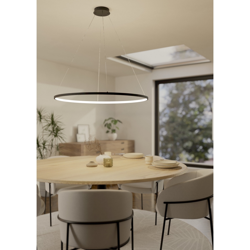 Eglo - Dimmbarer LED-Kronleuchter an Aufhängung LED/40W/230V 2700-6500K schwarz + Fernbedienung