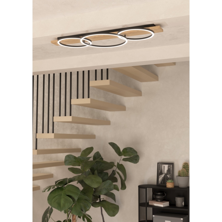 Eglo - LED-Deckenleuchte 3xLED/12W/230V 3000K beige/schwarz