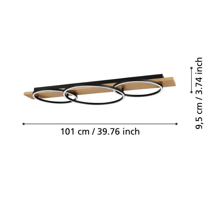 Eglo - LED-Deckenleuchte 3xLED/12W/230V 3000K beige/schwarz