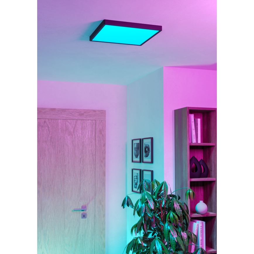 Eglo - LED RGBW dimmbare Badezimmer-Deckenleuchte LED/17,8W/230V 2700-6500K Ø 39,9 cm IP44 schwarz