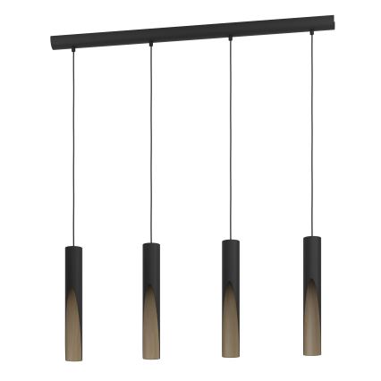 Eglo - LED-Hängeleuchte 4xGU10/4,5W/230V 3000K schwarz/braun