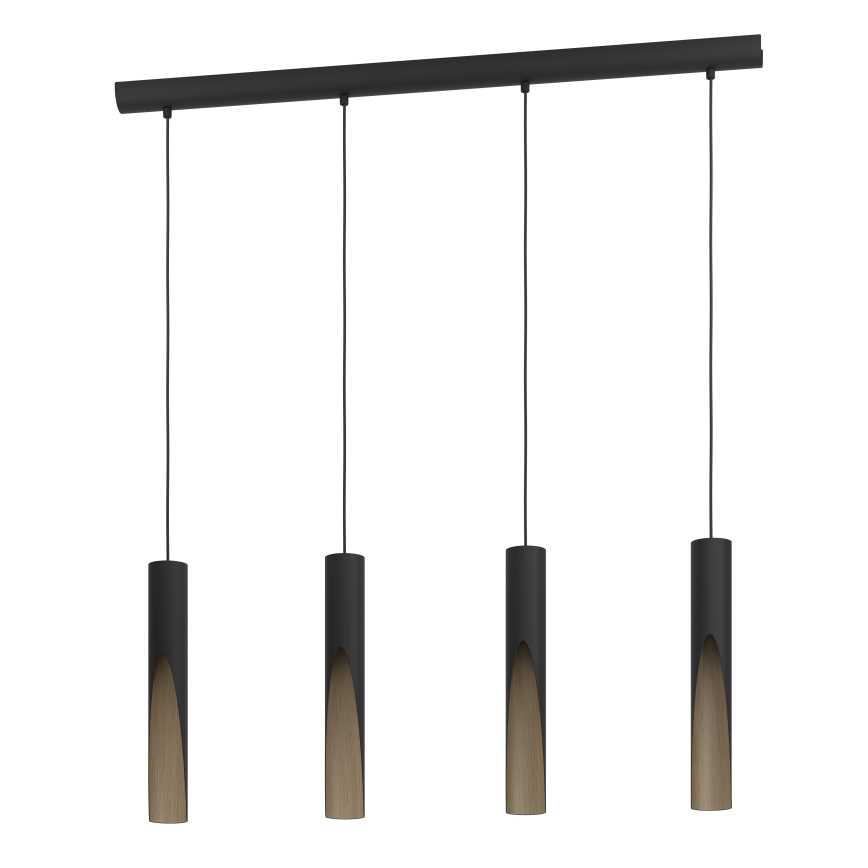 Eglo - LED-Hängeleuchte 4xGU10/4,5W/230V 3000K schwarz/braun