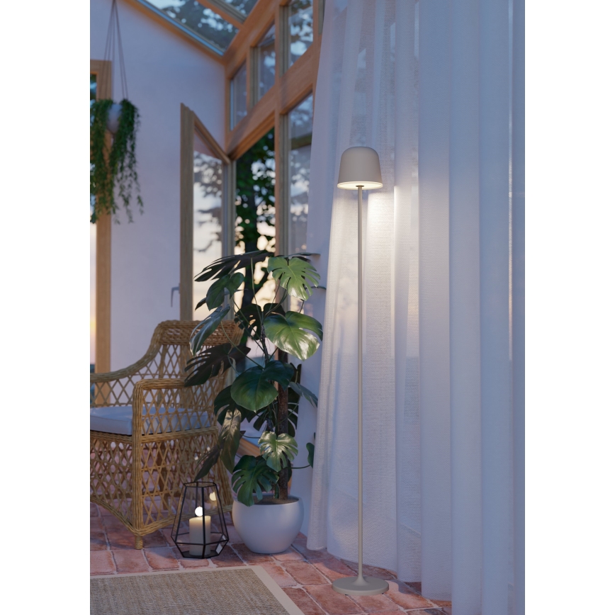 Eglo - Dimm- und aufladbare LED-Outdoor-Stehleuchte LED/4,3W/5V 2400/3000/4000K IP54 cremefarben