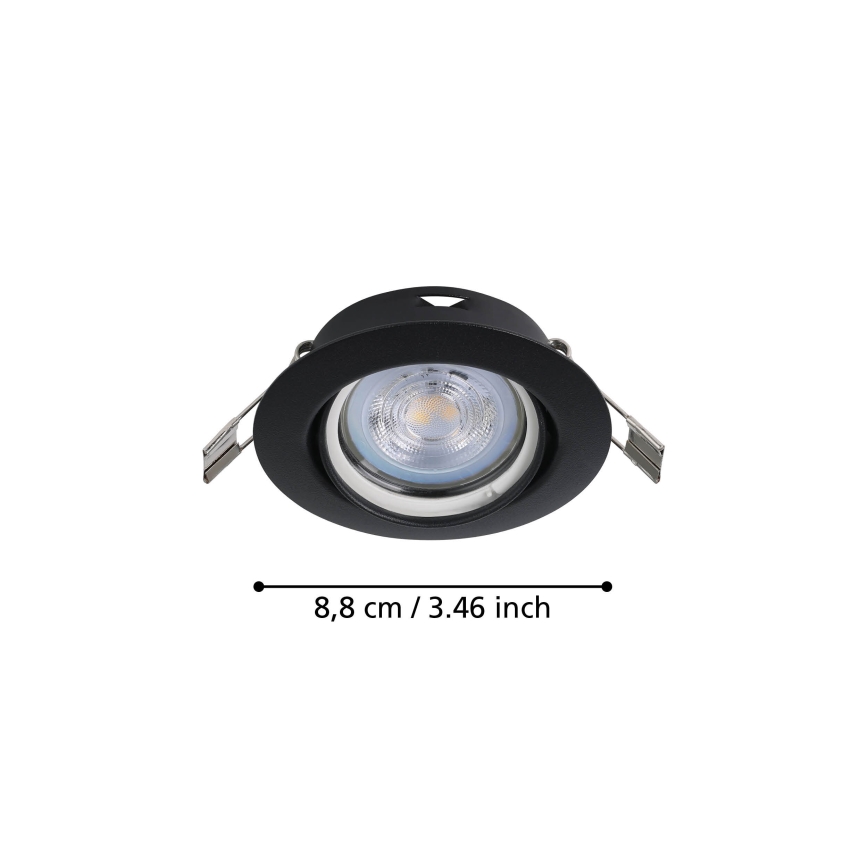 Eglo - SET 3x LED-Einbauleuchte 1xGU10/4W/230V schwarz