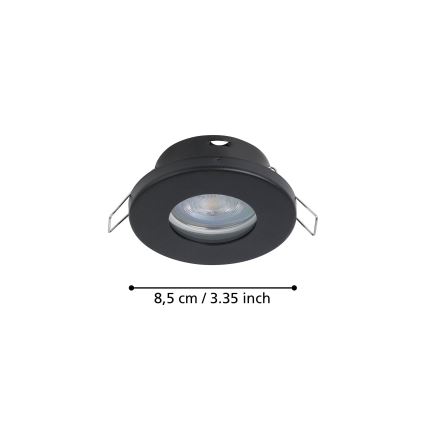 Eglo - SET 3x LED-Badezimmer-Einbauleuchte 1xGU10/4W/230V IP44 schwarz
