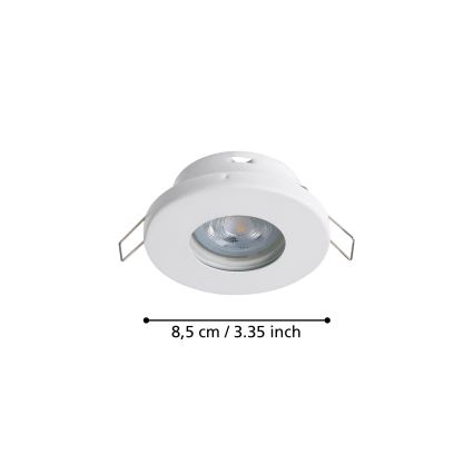 Eglo - SET 3x LED-Badezimmer-Einbauleuchte 1xGU10/4W/230V IP44 weiß