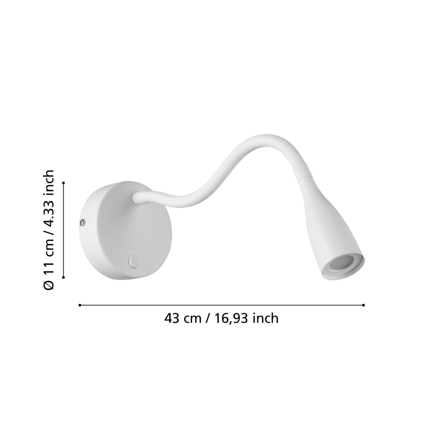 Eglo - Flexible LED-Wandleuchte LED/3,8W/230V weiß