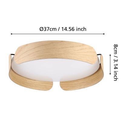 Eglo - LED-Deckenleuchte LED/20W/230V Ø 37 cm beige