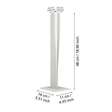Eglo - LED RGBW dimmbare Tischlampe LED/9W/230V 2700-6500K grau