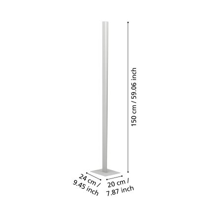 Eglo - LED RGBW dimmbare Stehleuchte LED/10,5W/230V + LED/15,2W grau