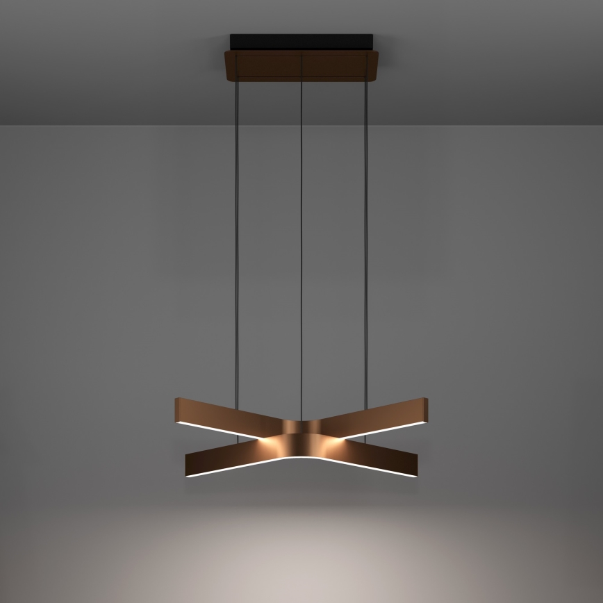 Eglo - LED RGBW dimmbare Pendelleuchte an Kabel 2xLED/18W/230V kupfer/schwarz