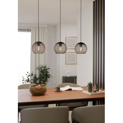Eglo - Pendelleuchte an Kabel 3xE27/60W/230V schwarz