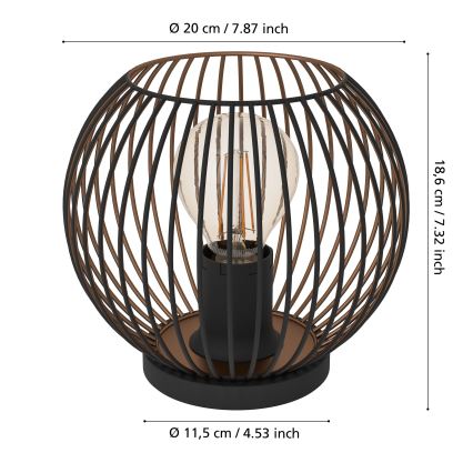 Eglo - Tischlampe 1xE27/60W/230V schwarz