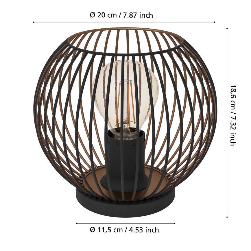 Eglo - Tischlampe 1xE27/60W/230V schwarz