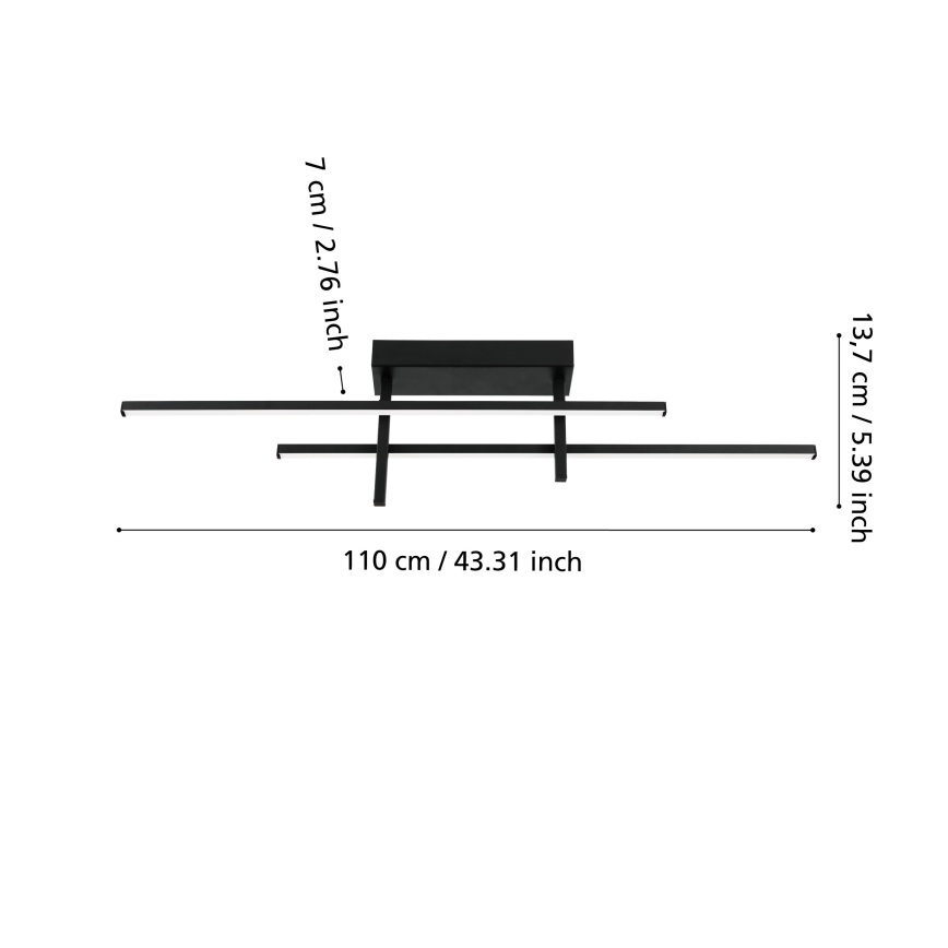 Eglo - LED-Deckenleuchte LED/20W/230V schwarz