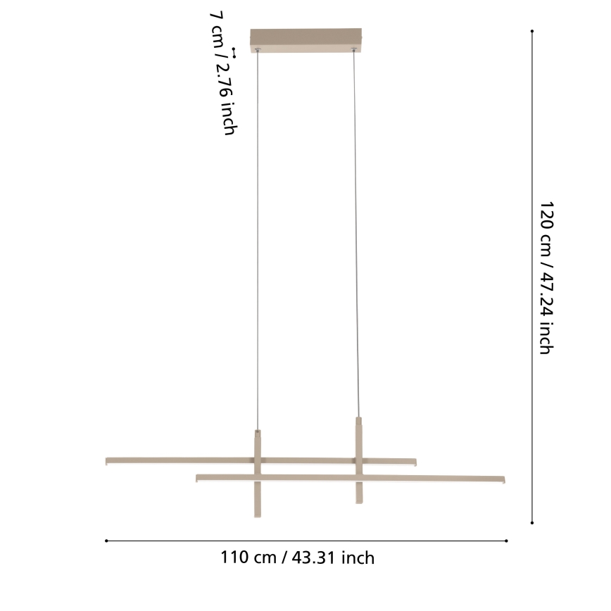 Eglo - LED-Pendelleuchte an Kabel LED/20W/230V beige
