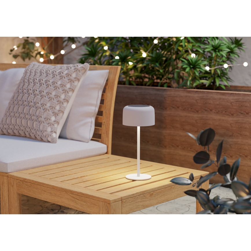Eglo - LED-Solar-Tischleuchte, wiederaufladbar, mit Touch-Bedienung, LED/2,8W/3,7V 1800 mAh IP44, weiß