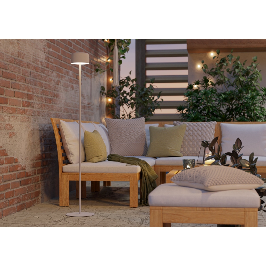 Eglo - LED solarbetriebene, wiederaufladbare Stehlampe mit Touch-Bedienung, 2,8 W / 3,7 V / 1800 mAh, IP44, weiß