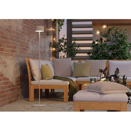 Eglo - LED-Solar-Stehleuchte, wiederaufladbar, mit Touch-Funktion LED/2,8W/3,7V 1800 mAh IP44 weiß