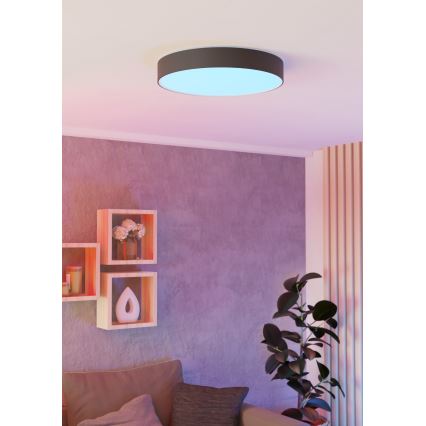 Eglo - Dimmbare RGBW-LED-Deckenleuchte LED/26W/230V 2700-6500K Ø 49 cm schwarz