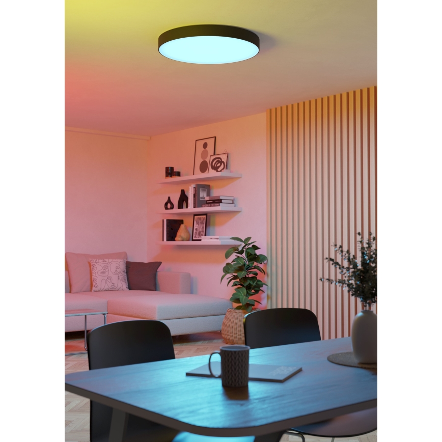 Eglo - dimmbare LED RGBW-Deckenleuchte, LED/36,5 W/230 V, 2700–6500 K, Ø 69 cm, schwarz