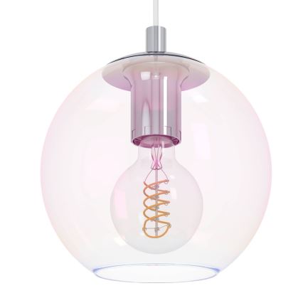 Eglo - Hängeleuchte mit Kabel 10xE27/60W/230V glänzender Chrom/klares Glas