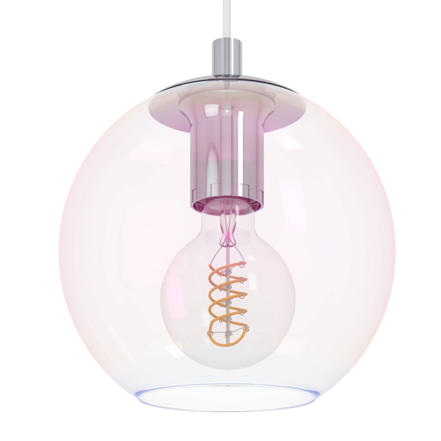 Eglo - Hängeleuchte mit Kabel 10xE27/60W/230V glänzender Chrom/klares Glas