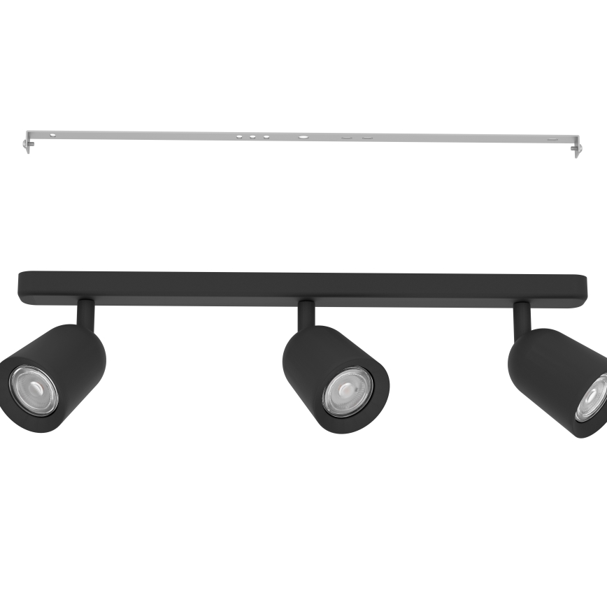 Eglo - 3-flammiger Deckenstrahler, GU10 (3×10 W), 230 V, schwarz