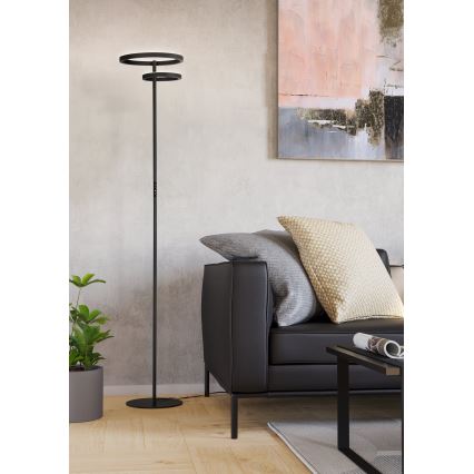 Eglo - dimmbare LED-Stehleuchte LED/16W/230V + LED/12W schwarz