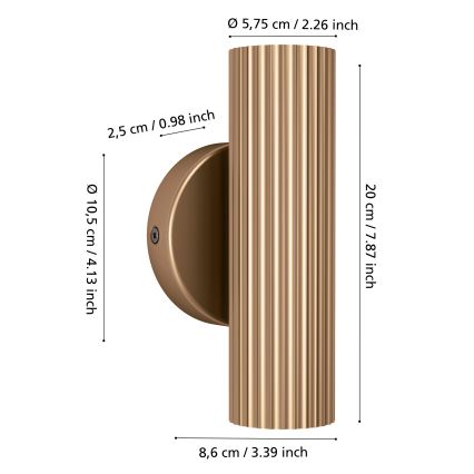 Eglo - Wandleuchte 2xGU10/5W/230V goldfarben