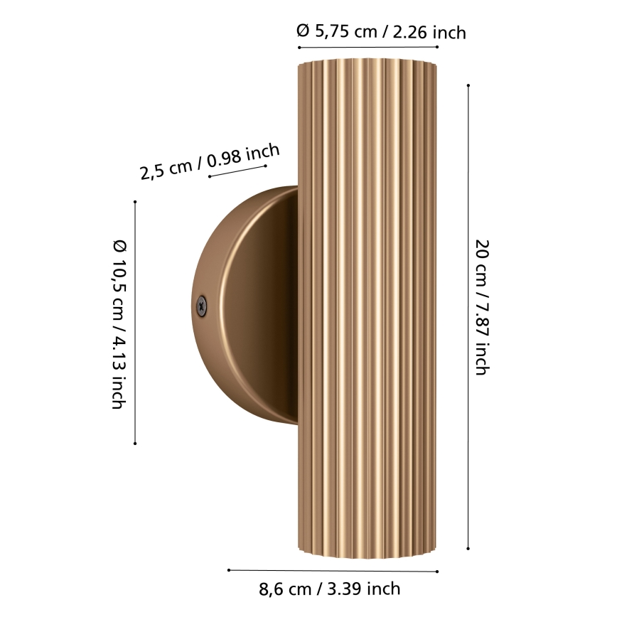 Eglo - Wandleuchte 2xGU10/5W/230V goldfarben