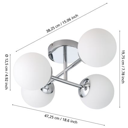 Eglo - LED-Badezimmer-Aufbauleuchte 4xG9/4,2W/230V IP44 glänzender Chrom