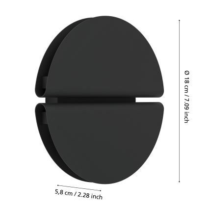 Eglo - LED Außenwandleuchte LED/4,5W/230V 2700/4000/6500K IP44 schwarz