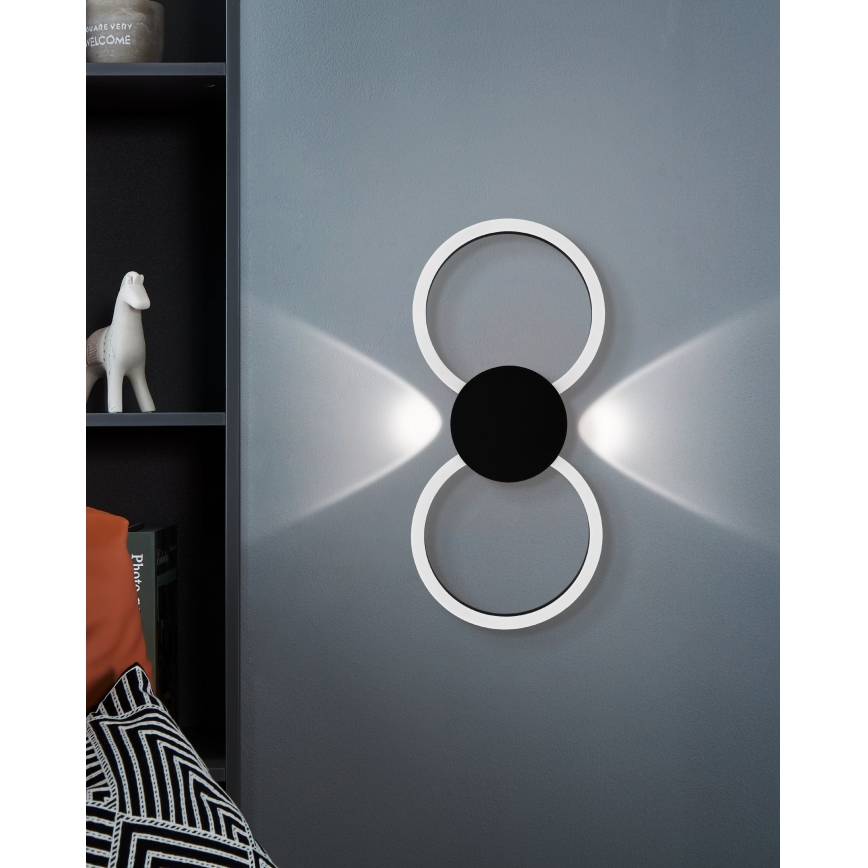 Eglo - LED-Wandleuchte LED/20W/230V + LED/0,91W schwarz