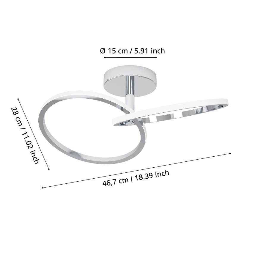 Eglo - LED-Deckenleuchte LED/12W/230V 2700/4000/6500K glänzender Chrom