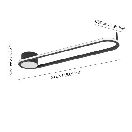 Eglo - LED-Deckenleuchte LED/24W/230V 2700/4000/6500K schwarz